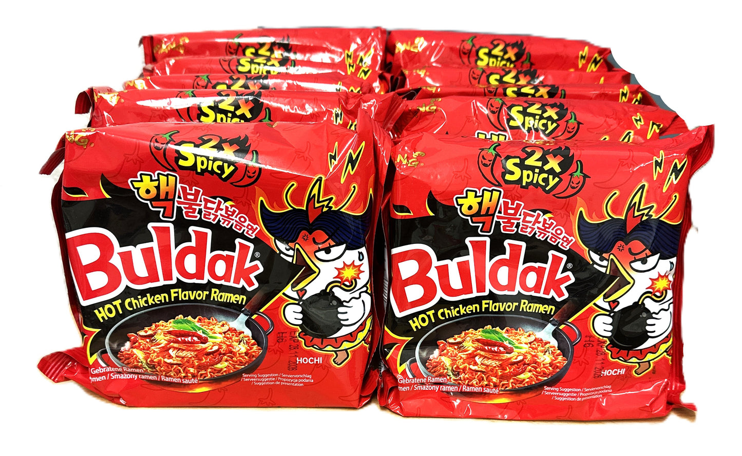 Samyang 2xSpicy Buldak 10 x 140g Hot Chicken Flavor Ramen instant noodles
