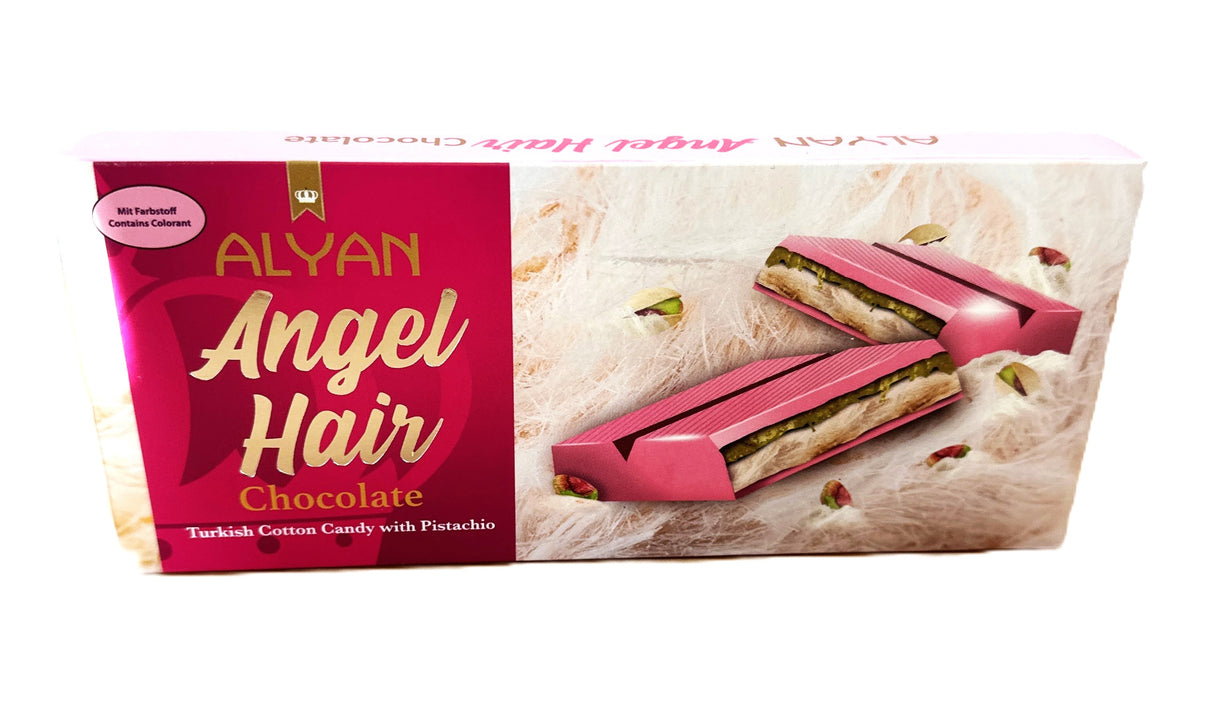 ALYAN Angel Hair Schokolade 160 gr. Pistaziencreme Zuckerwatte