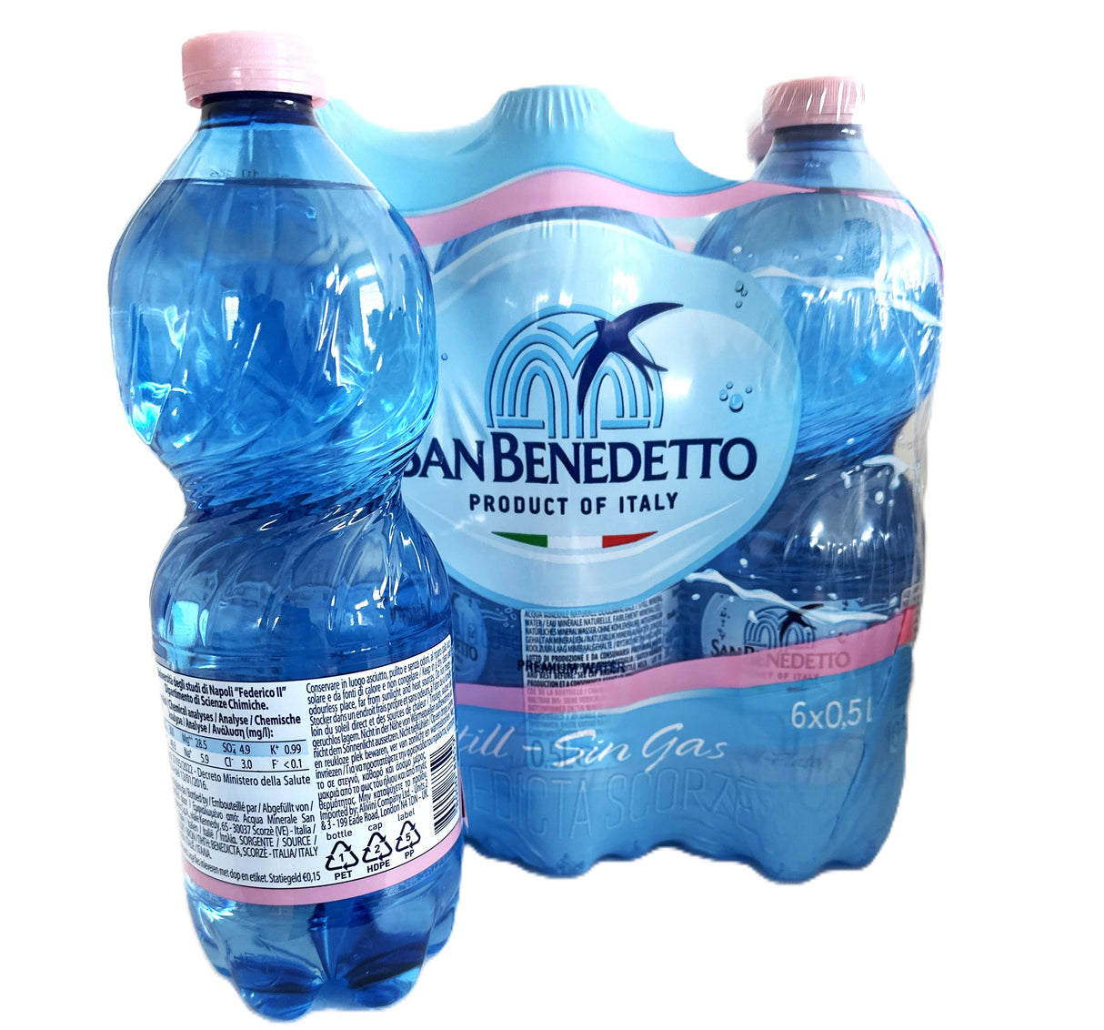 24 San Benedetto Still Natural Wasser 0,5 L Flasche mit Pfand