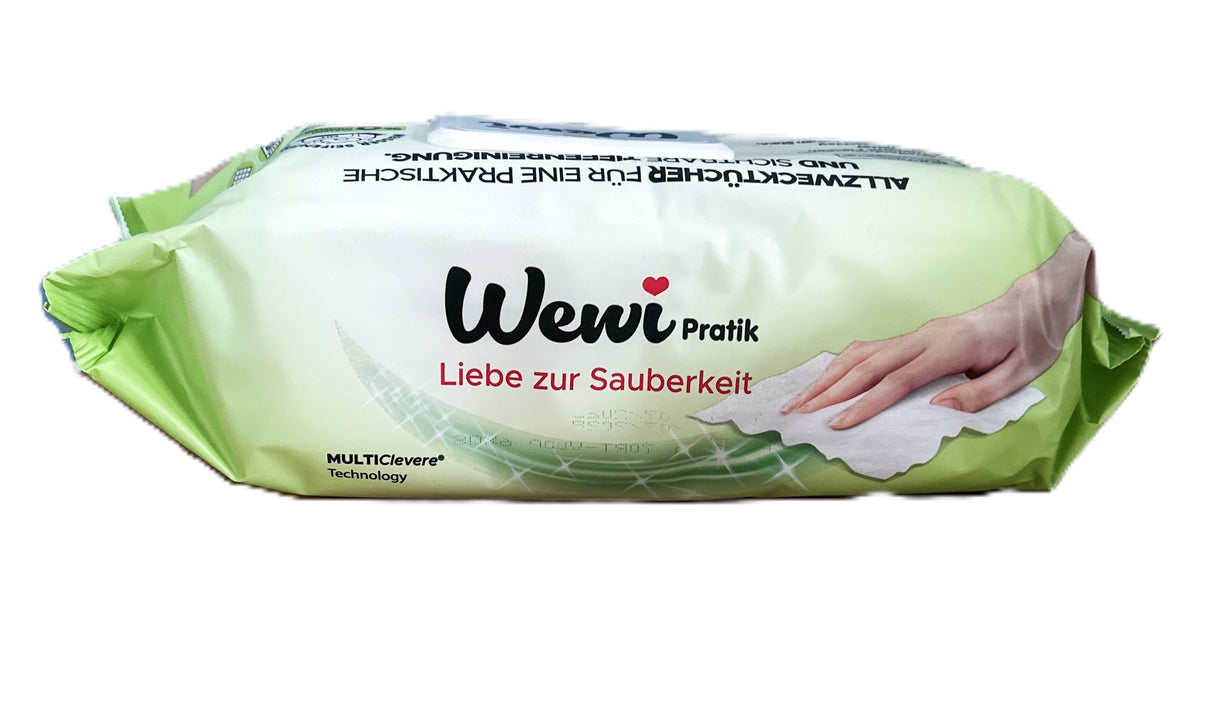 Wewi Pratik Feuchtetücher 100 Blatt Weisser Seifenzusatz Gruen