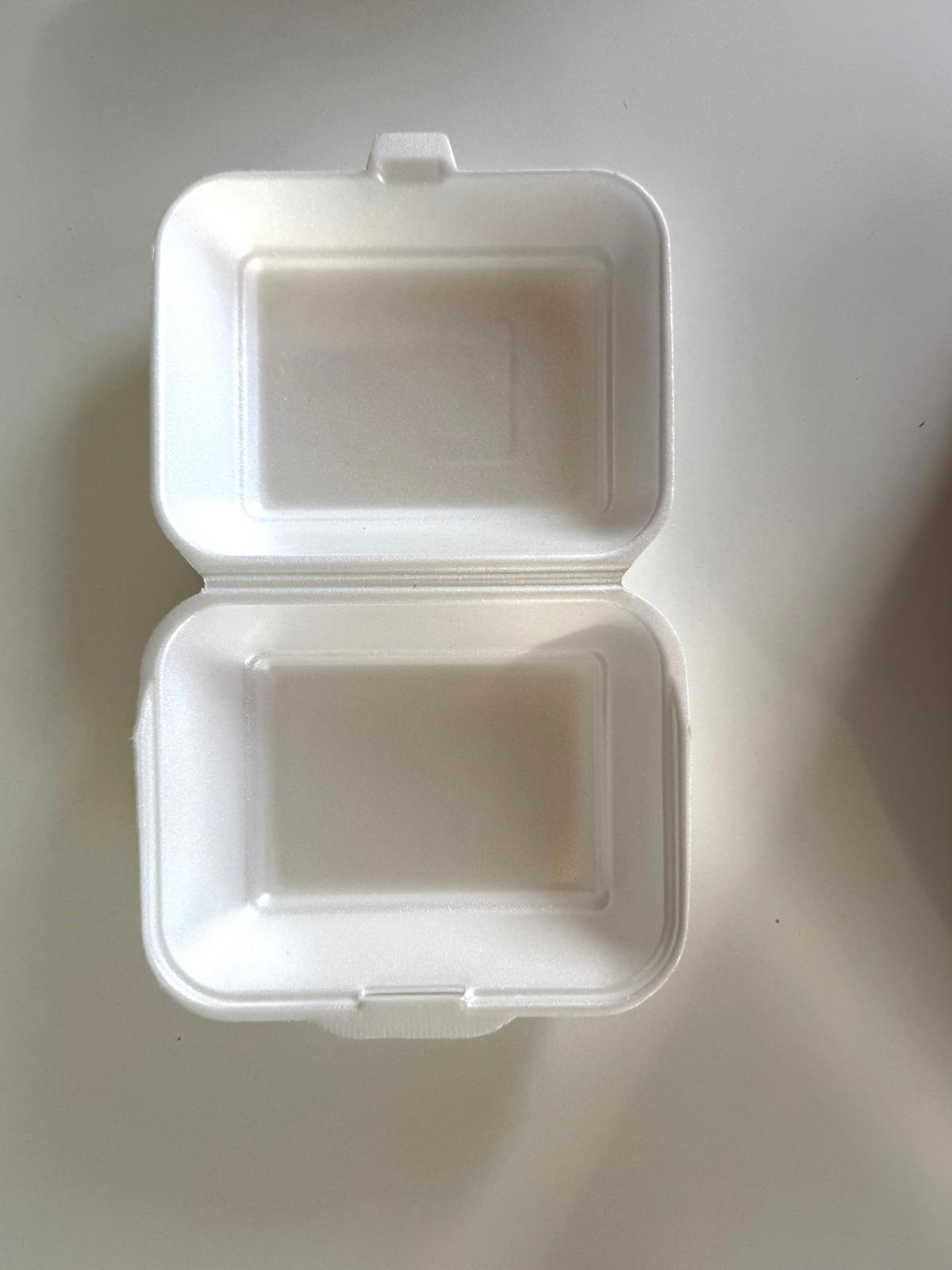 Thermo-Klappbox Hamburger Box XPS Styropor cream, 150 x 160 x 80 mm