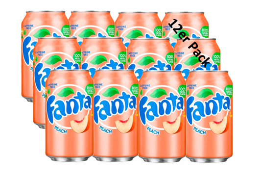 Fanta USA Peach 12x 355ml inkl. 0,25€ Pfand MHD 07.2025