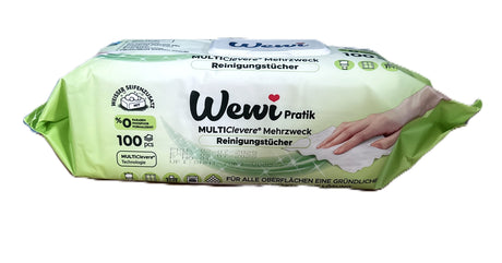 Wewi Pratik Feuchtetücher 100 Blatt Weisser Seifenzusatz Gruen