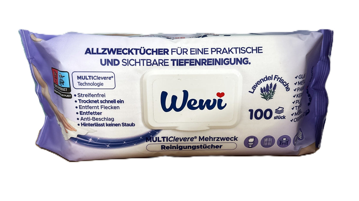 Wewi Pratik Feuchtetücher 100 Blatt Lavendel Lila
