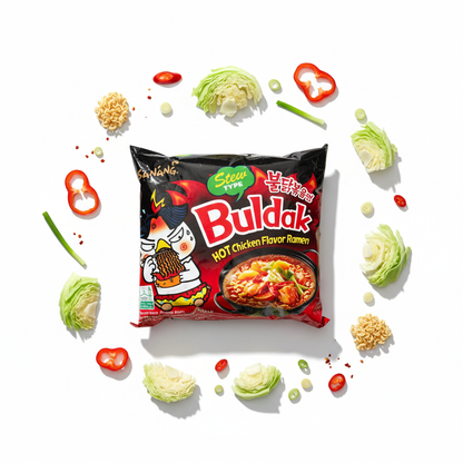 Samyang Buldak Stew Type Hot Chicken Flavour Instant Ramen 145g – Korean Spicy Noodle Soup