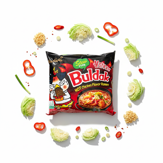 Samyang Buldak Stew Type Hot Chicken Flavour Instant Ramen 145g – Korean Spicy Noodle Soup