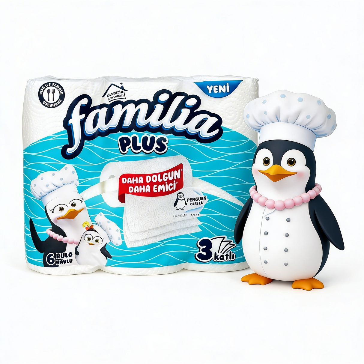 6 Rollen familia Plus 3 lagig Küchenrollen Tücher 3 lagig