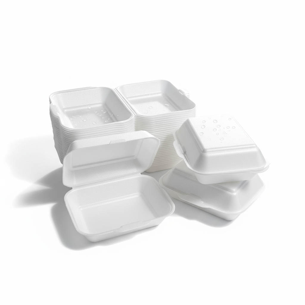 Thermo folding box/pasta box XPS polystyrene cream, 220 x 145 x 95 mm