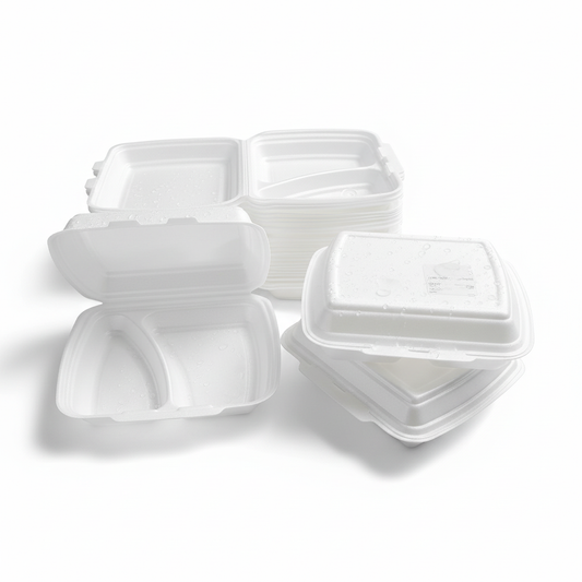 Thermo-Klappboxen  XPS Styropor weiß, 3-geteilt 210 x 245 x 72 mm 1