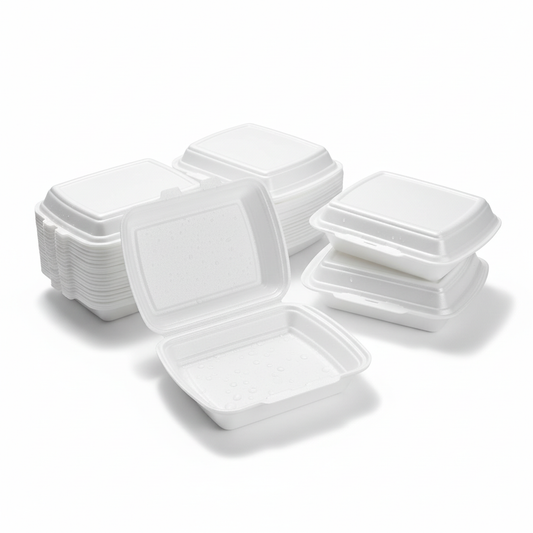 Thermo-Klappbox Lunchbox XPS Styropor cream, 185 x 155 x 80 mm